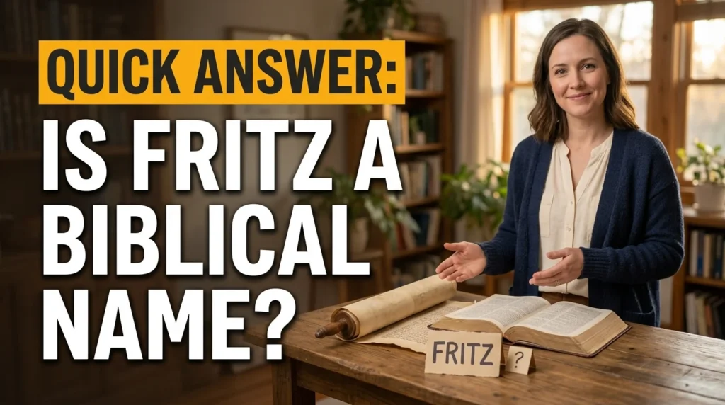 Quick Answer: Is Fritz a Biblical Name?